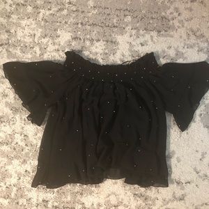 Off the shoulder sparkle top